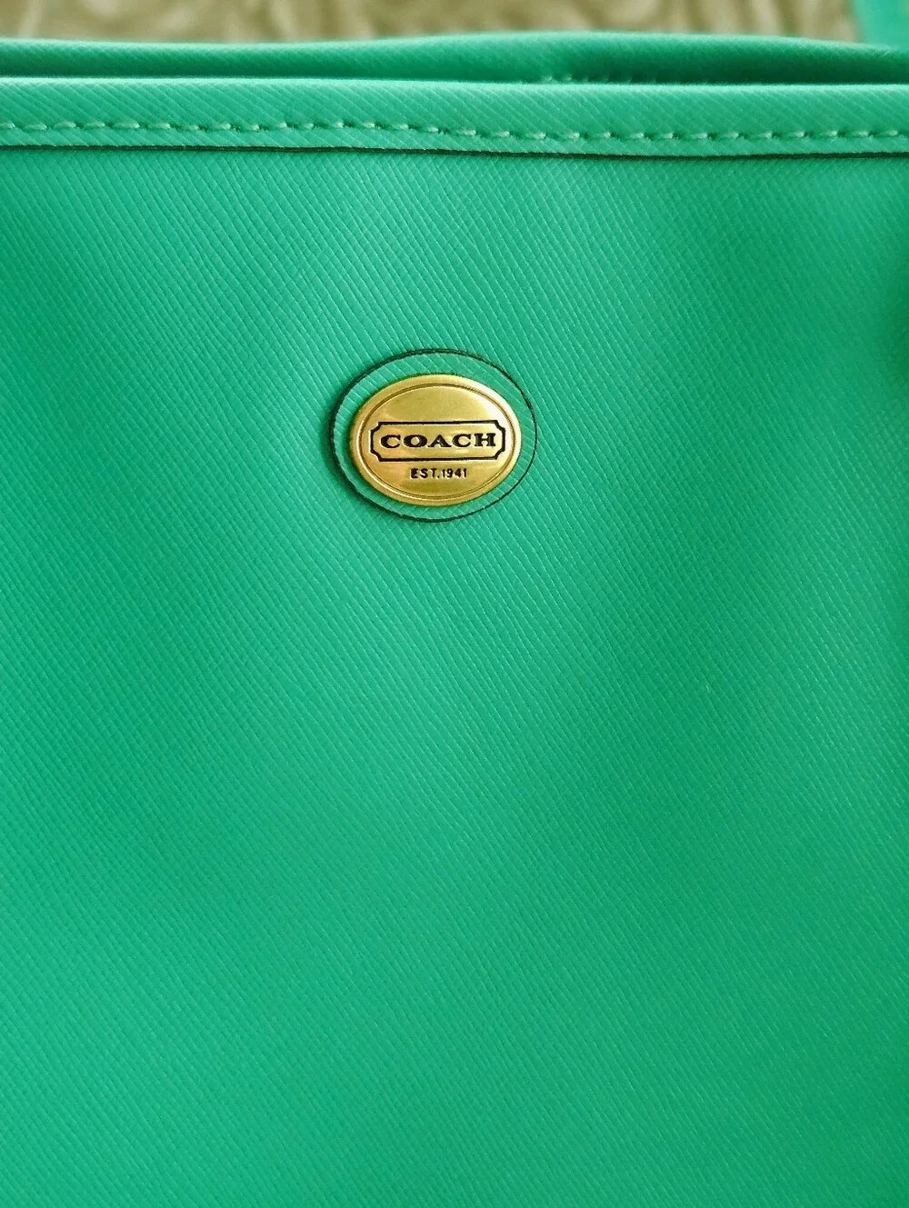 EUC 2013 Coach Jade Saffiano Leather Satchel with Top Handles